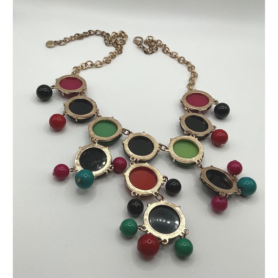 Multicolor Bubble Statement Necklace | 23" Bold B… - image 6