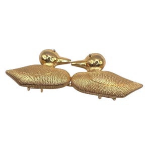 VTG DOTTY SMITH Gold Kissing Ducks Belt Buckle Red Snakeskin Preppy Dotty smith belt size - Gem main image 2