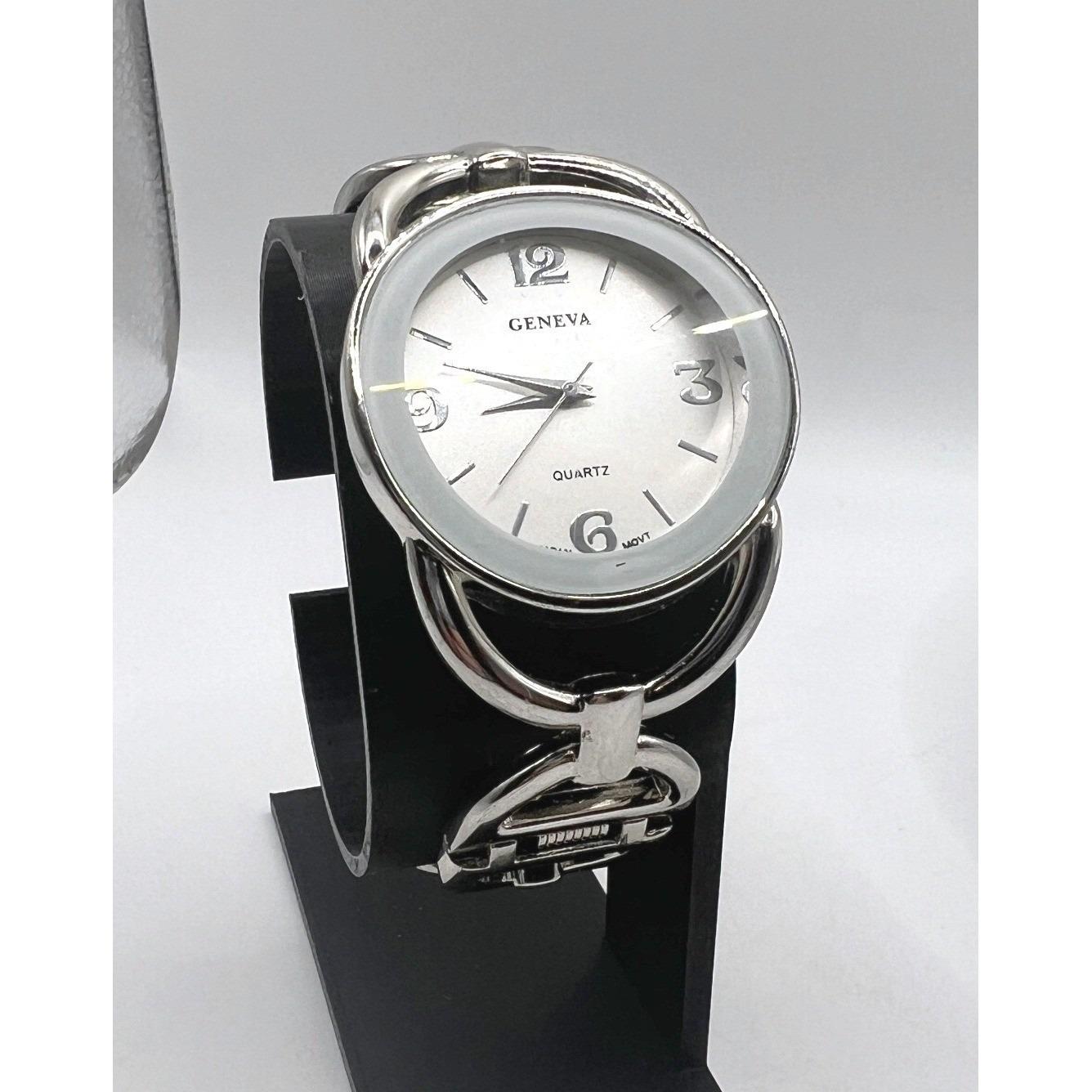 Geneva Silver and Black Charm Watch Geneva Silver Watch - Etsy main image 2