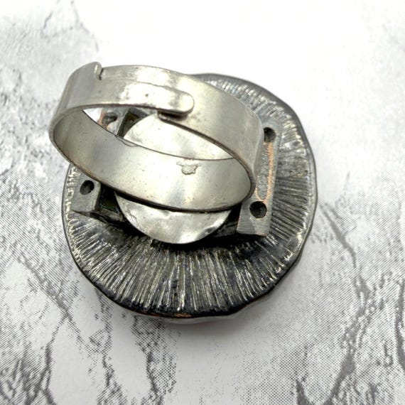 Vintage Rhinestone Cluster Statement Ring Mixed M… - image 5