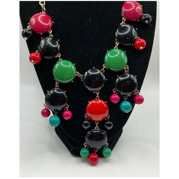 Multicolor Bubble Statement Necklace | 23" Bold B… - image 2