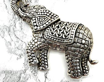 Textured Elephant Pin Brooch Intricate Weave Design Figural Festive Accessory safari Animal Jewelry
