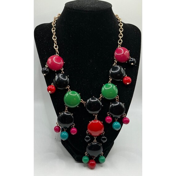 Multicolor Bubble Statement Necklace | 23" Bold B… - image 3