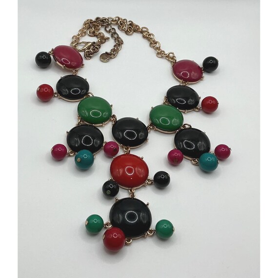Multicolor Bubble Statement Necklace | 23" Bold B… - image 4