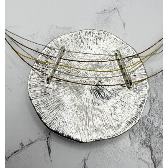 Hammered Silver Disc Necklace Statement Jewelry M… - image 7