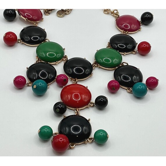 Multicolor Bubble Statement Necklace | 23" Bold B… - image 5