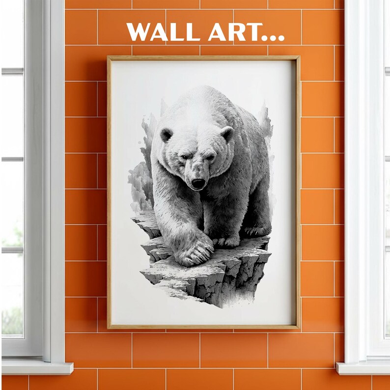 Polar Bear Engraving PNG | Cliff Edge Arctic Laser File | Majestic ...