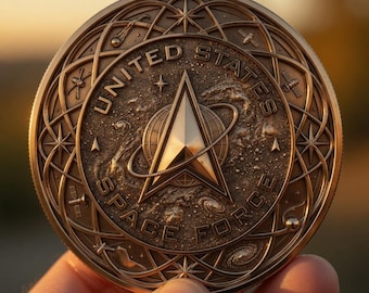 United States Space Force Delta Starfield Depth Map Coin, Space Command PNG, 3D Relief File for xTool Lightburn Glowforge CNC Wood Brass