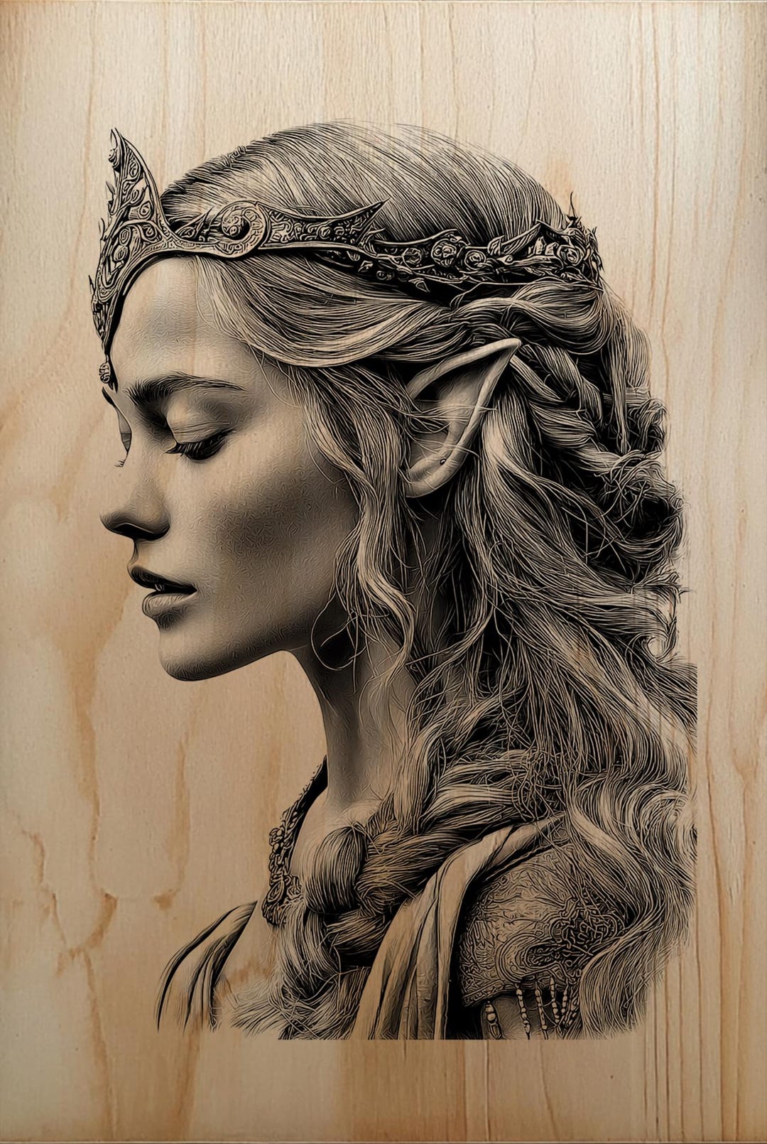 Detailed Elven Princess Portrait High Resolution PNG for Professional ...