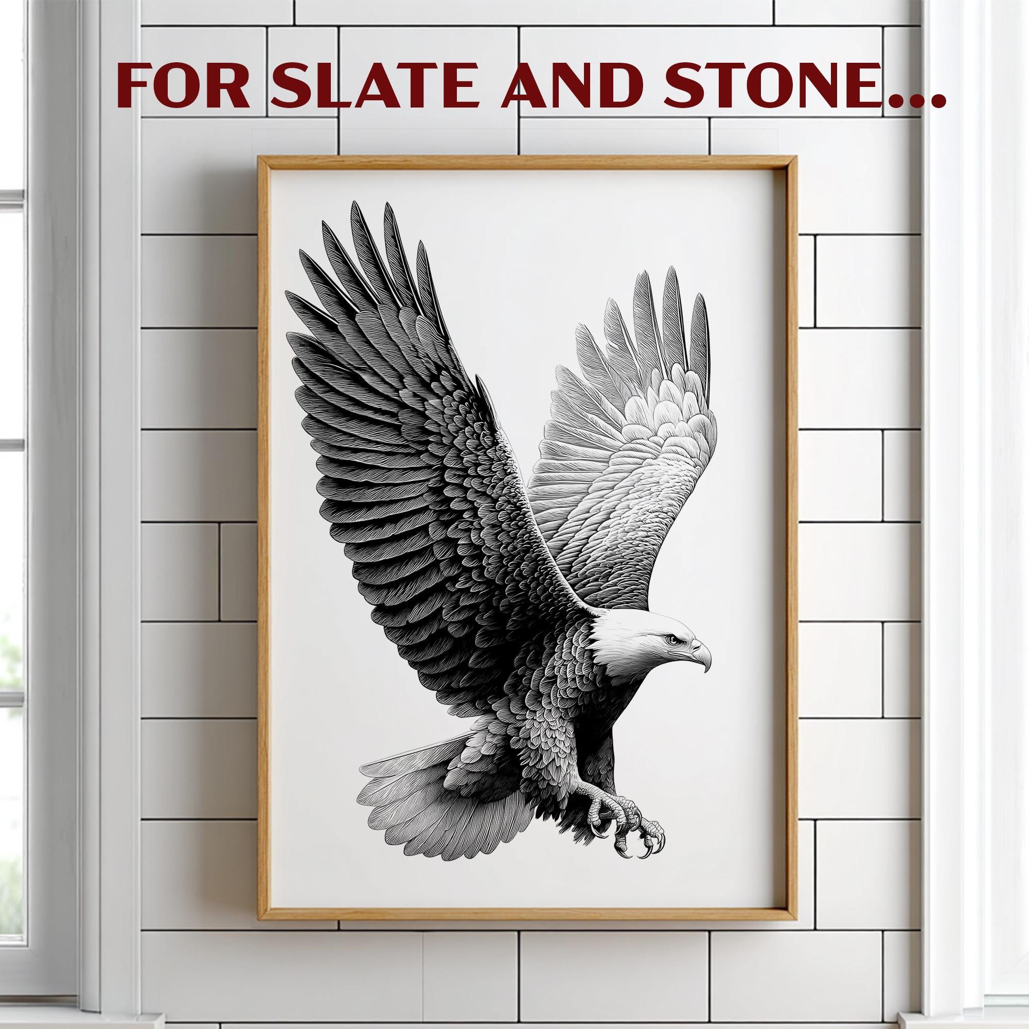 Bald Eagle Engraving PNG | Detailed Wingspan Laser File | Majestic ...
