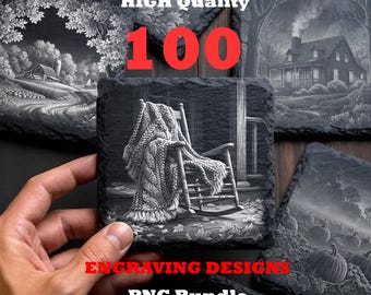 Thanksgiving Slate Coaster PNG Mega Bundle, 100 Farmhouse Porch Barn Laser Engraving Files for Glowforge, Instant Download