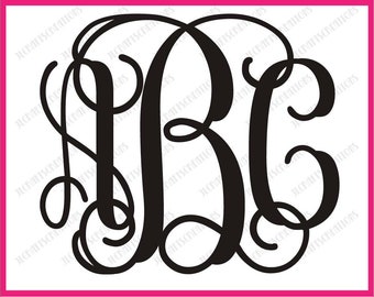 SALE! Vine Monogram Svg, Interlocking Monogram, Vine Monogram Font, Monogram Alphabet, Cricut Svg, Silhouette Cut Files, Cut Files