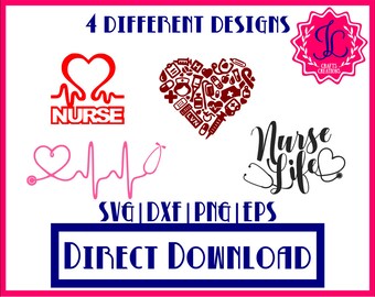 Heart Monogram Stethoscope SVG, Stethoscope SVG, Heart Stethoscope SVG, Nurse Svg, Pharmacist Svg, dxf, png vector cut file, Nurse Life