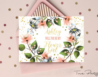 flower girl invite etsy