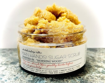 MENS SUGAR SCRUB- Manly- Dead Skin- Exfoliating- Organic- Beeswax- Shea Butter- Gift for Husband- Valentine’s Gift for him