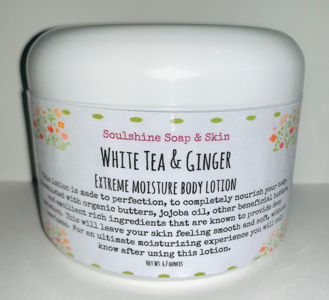 White Tea & Ginger Lotion Handmade Lotion Moisturizing Light Scent