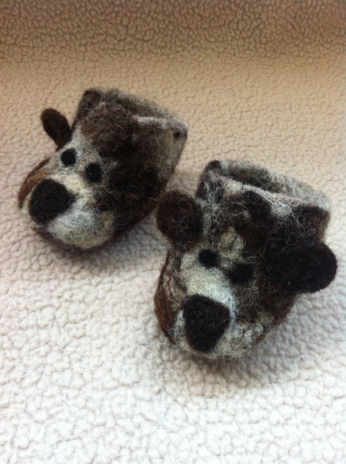Teddy Bear Boots Novelty Baby Booties Bear Felt Shoes Etsy UK