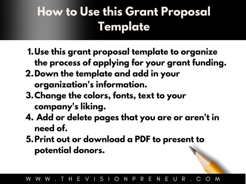 Grant Proposal Template, Grant Writing Template, Digital Grant Proposal