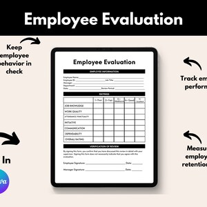 Employee Evaluation Template: HR Performance Review, Editable Canva Form (Digital)