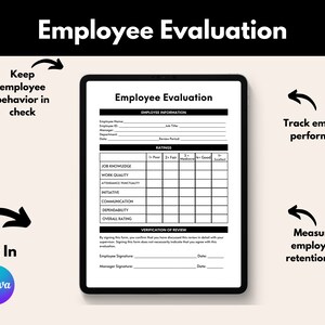 Employee Evaluation, HR Forms, HR Templates, Employee Annual Review Template, Employment Performance, Canva Template, Digital and Editable