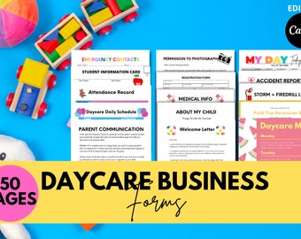 Daycare Business Kit: 50+ Editable Forms & Templates (Digital Download)