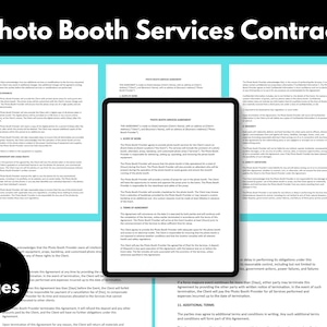 Comprehensive Photo Booth Rental Contract - Customizable Event Photography Agreement - Essential for Party Planners & Event Organizers