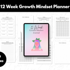 12-Week Growth Mindset Planner for Women: Personal Development Journal (Digital Download)