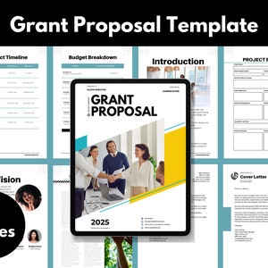 Editable Grant Proposal Template: Colorful Canva Design (Digital Download, 8.5x11 Size)