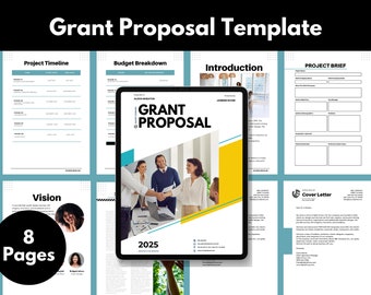 Editable Grant Proposal Template: Colorful Canva Design (Digital Download, 8.5x11 Size)