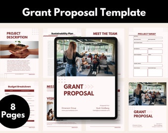 Colorful Grant Proposal Template: Editable Canva Design (Digital Download)