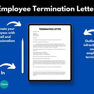 HR Employee Termination Letter Template: Small Business Forms (Canva & MS Word, Digital)