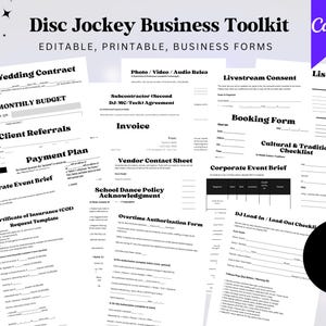 DJ Forms & Contracts Mega Bundle | Booking, Invoices, Checklists and  Policies | Wedding/Corporate DJ | Instant Download