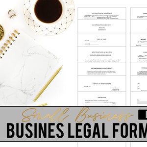 Small Business Legal Forms// Bill of Sale// Cease and Desist Letter// Legal Form Templates// Operating Agreement// Business Contracts// Form