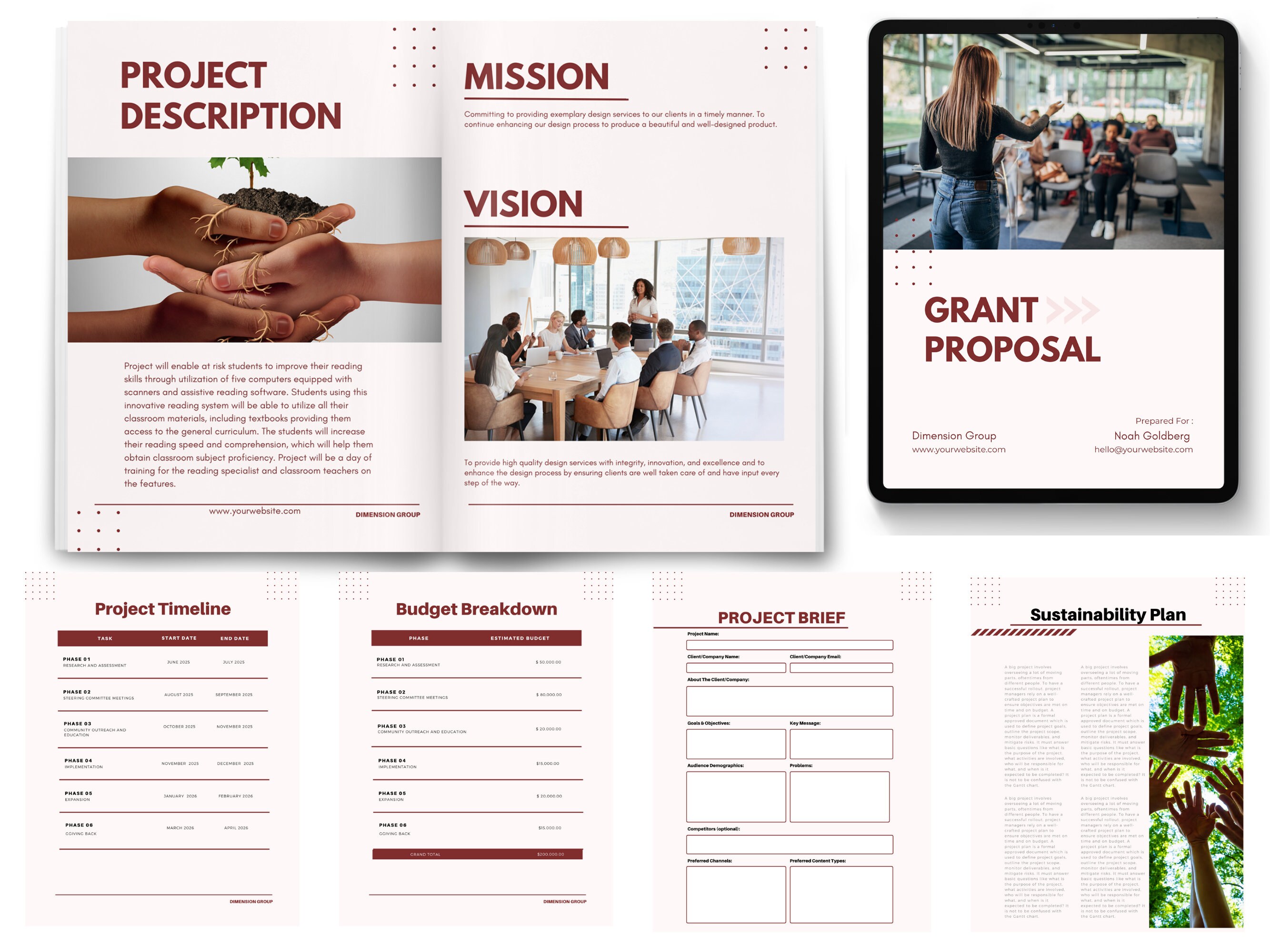 Grant Proposal Template, Grant Writing Template, Digital Grant Proposal