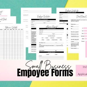Small Business HR Forms// Employee Handbook// Human Resources Forms// New Hire Paperwork// Employee On boarding// Small Business Forms