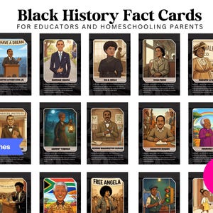 African American History Biography Cards for Kids | Black History Month Flashcards | Elementary Social Studies Resource