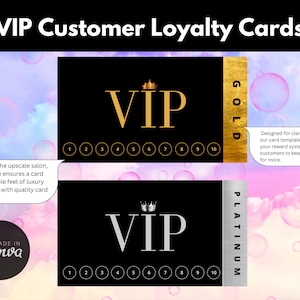 VIP-klantloyaliteitskaarten//klantponsloyaliteitskaarten//loyaliteitsponskaarten//bewerken met Canva//bewerkbare VIP-klantbeloningskaart