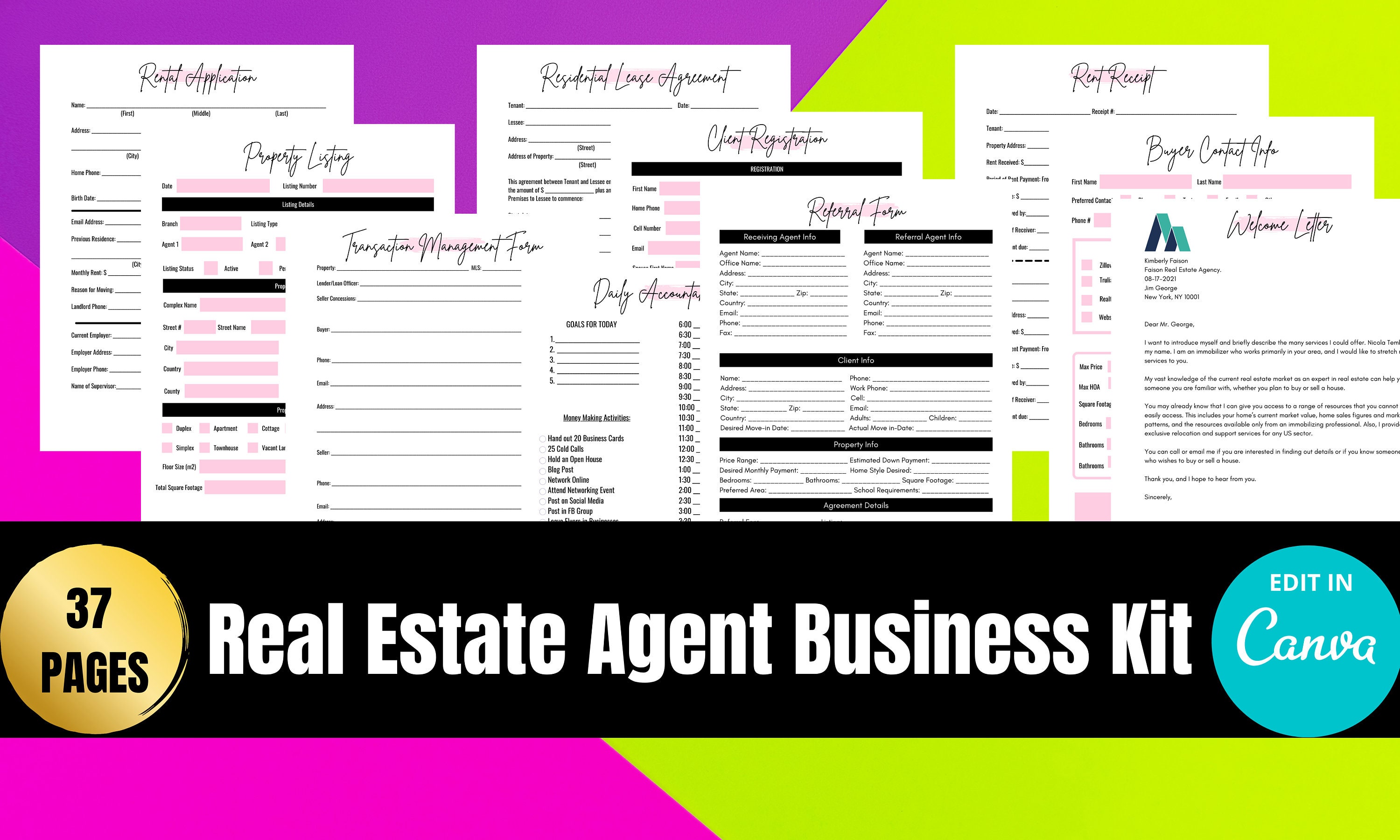 Real Estate Agent Kit// Real Estate Forms// Property Listing// Etsy