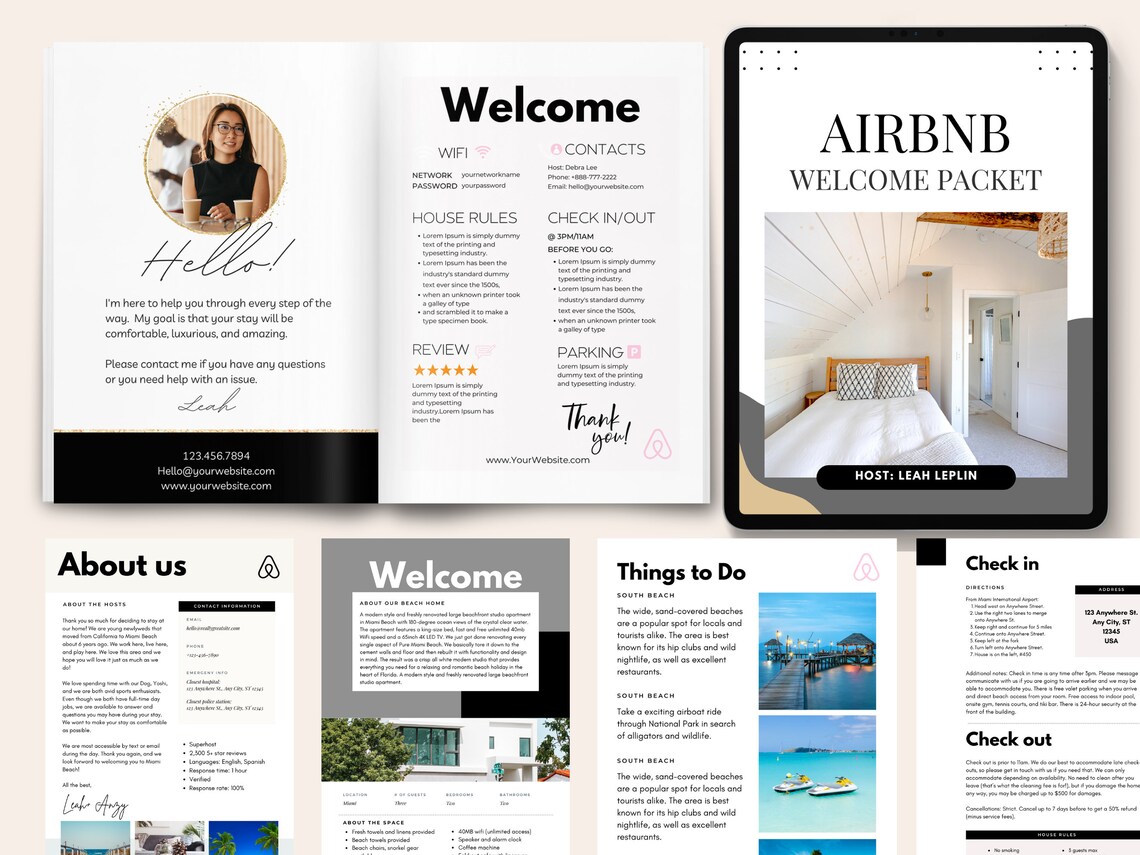 Airbnb Welcome Guide Template, Vacation Rental Welcome Guide, VRBO ...