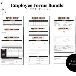 Kleines Business HR Docs Bundle | Mitarbeitervertrag, Bewerbung, Stundenzettel, Auflösung, Handbuch | Bearbeitbare Vorlagen