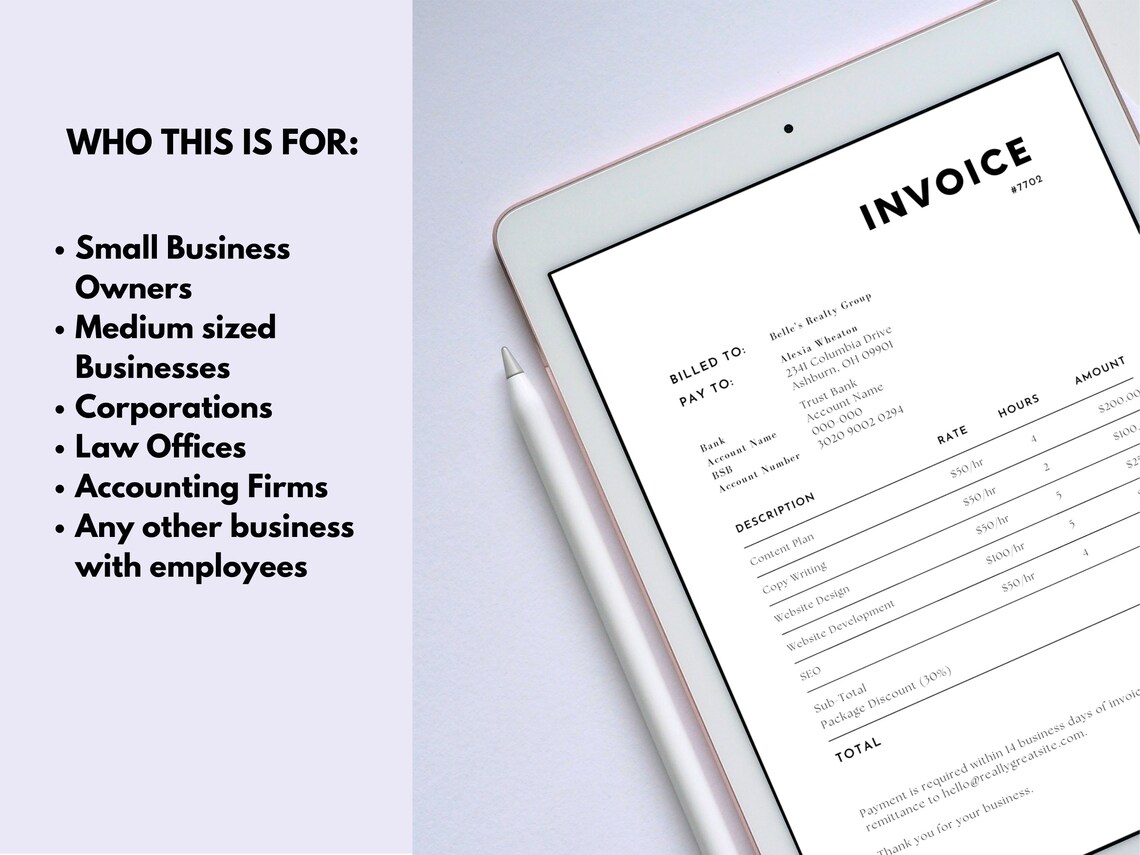 Invoice 420 Editable Invoice Template: Canva Receipt, Job Estimate (digital ...