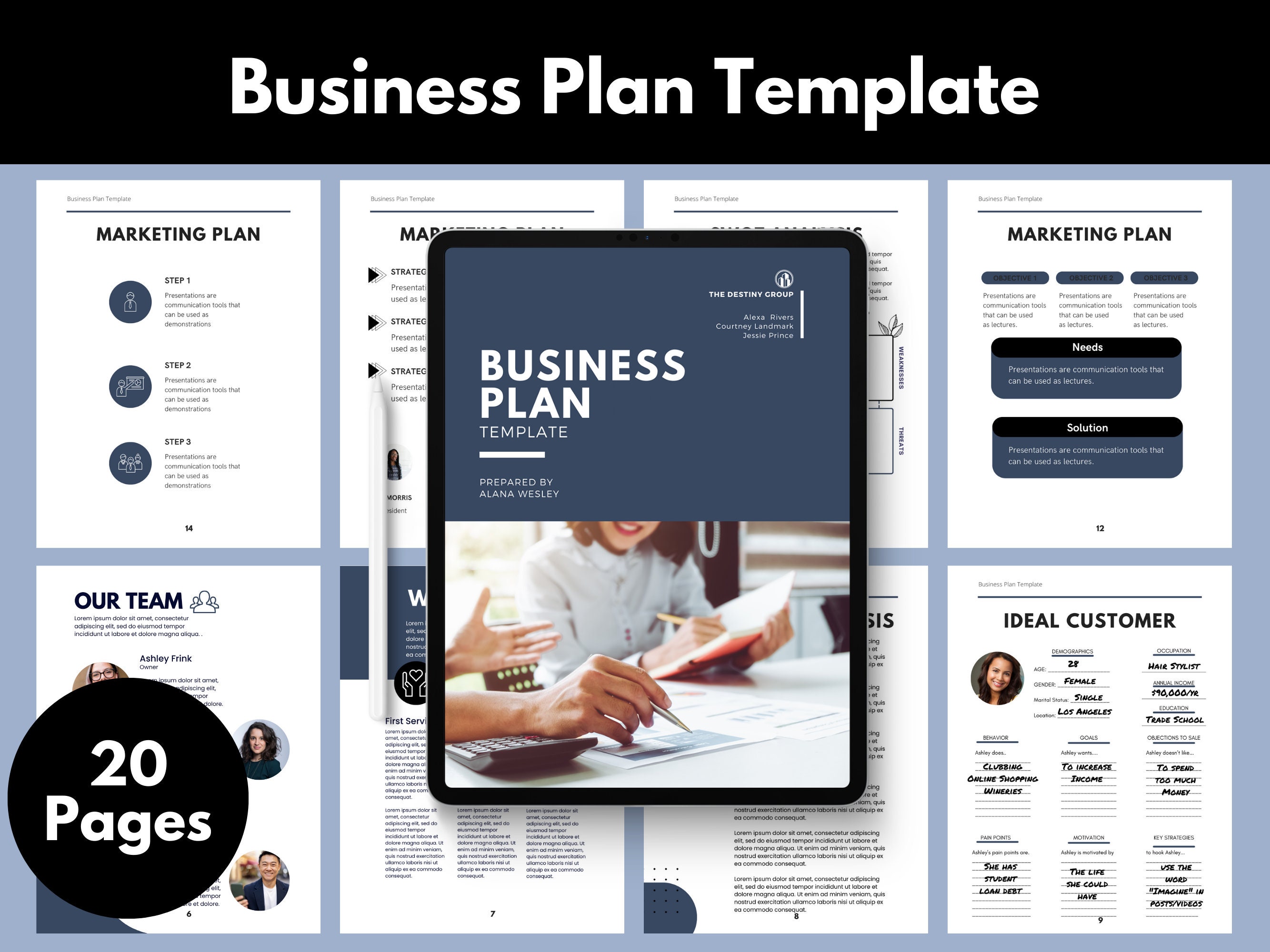 Editable Business Plan Template: Canva Startup Biz Plan (digital ...