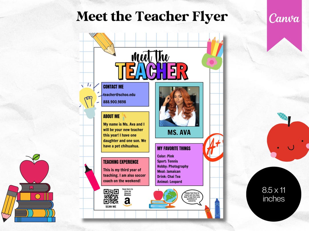 Meet the Teacher Flyer Template | Editable Canva Back to School ...