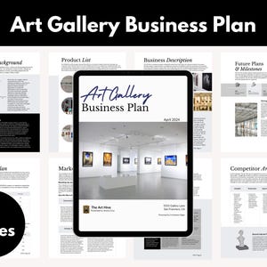 Art Gallery Business Plan Template | Editable PDF, Complete Business Plan for Gallery Owners, Art Entrepreneurs, Canva Template