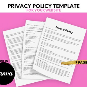 Secure Your Site with Our Easy-to-Customize Privacy Policy Template: Instant Digital Download, Website Privacy Policy, Data Protection