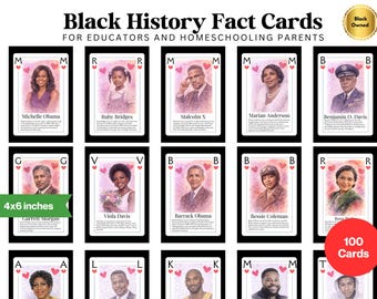 African American History Biography Cards | Black History Flashcards for Kids | Printable Learning Cards | Homeschool & Classroom