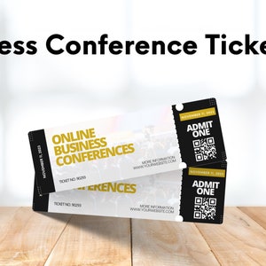 Business Konferenzticket, Seminarticket Vorlage, Business Konferenzticket Vorlage, Ticketvorlage, druckbar und anpassbar