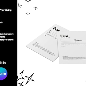 Feminine Fax Cover Sheet: Editable Business Form (canva Template ...