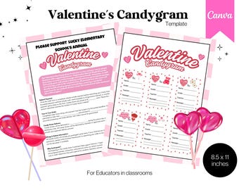Valentines Day Candy Gram, Valentine's Day Candy Gram PTO, Valentine Candy Grams, Candy Gram Valentine, Template, Valentine Candy Gram Card