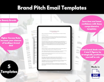 Beauty BrandPitch E-Mail Vorlagen: Sichere Zusammenarbeit (Microsoft Word)